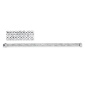 Armband aus 750 Gold Weißgold 356 Brillanten 4,97ct TW-SI B:7mm L:17,8cm