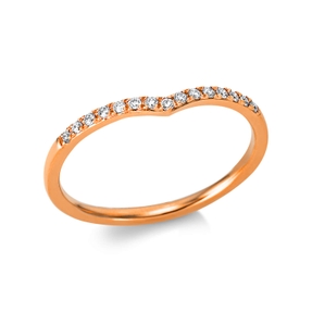 Ring aus 750 Gold Rotgold 15 Brillanten 0,09ct TW-SI B:2mm
