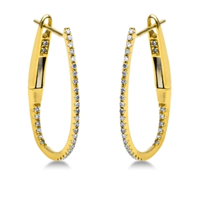 Creolen aus 750 Gold Gelbgold 62 Diamanten 0,12ct W-SI 18,2x0,7mm