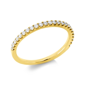 Halb-Memoire Ring aus 750 Gold Gelbgold 24 Brillanten 0,26ct TW-SI B:1,7mm