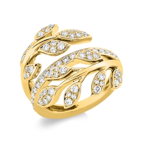 Ring aus 750 Gold Gelbgold 71 Brillanten 0,97ct TW-VSI B:22,1mm