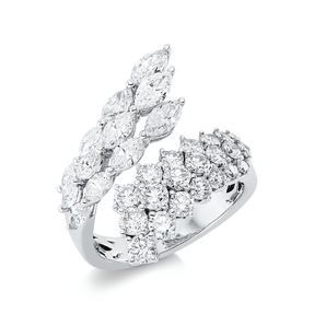 Ring aus 750 Gold Weißgold 33 Diamanten 2,81ct TW-SI B:22,5mm
