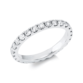 Memoire Ring aus 750 Gold Weißgold 27 Brillanten 1,11ct W-SI B:2,3mm