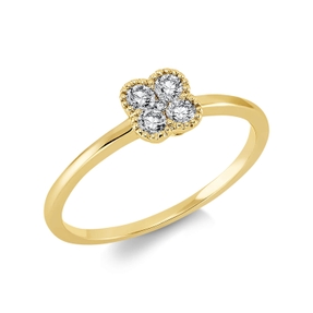 Ring aus 750 Gold Gelbgold 5 Brillanten 0,18ct TW-SI B:5,6mm