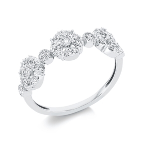 Ring aus 750 Gold Weißgold 31 Diamanten 0,42ct TW-SI B:6mm
