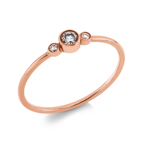 Ring aus 750 Gold Rotgold 3 Brillanten 0,1ct TTLB-SI B:3,3mm Ring aus 750 Gold Rotgold 3 Brillanten 0,1ct TTLB-SI B:3,3mm