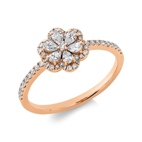 Ring aus 750 Gold Rotgold 55 Diamanten 0,43ct TW-SI B:9,2mm