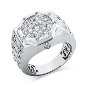Ring aus 750 Gold Weißgold 66 Diamanten 0,91ct TW-SI B:16,6mm mattiert Ring aus 750 Gold Weißgold 66 Diamanten 0,91ct TW-SI B:16,6mm mattiert