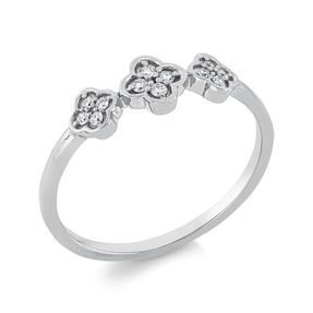 Ring aus 750 Gold Weißgold 12 Brillanten 0,09ct TW-SI B:5,4mm