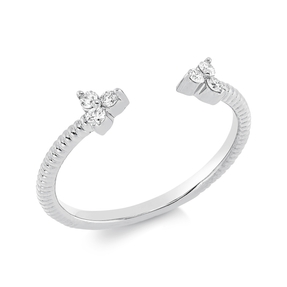 Ring aus 750 Gold Weißgold 6 Brillanten 0,1ct TW-SI B:4mm