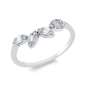Ring aus 750 Gold Weißgold 18 Diamanten 0,19ct B:5,5mm