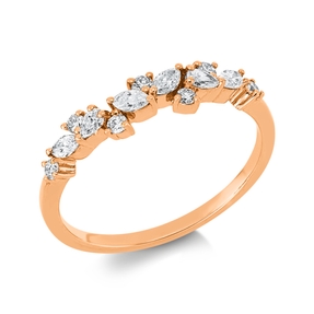 Ring aus 750 Gold Rotgold 13 Diamanten 0,35ct B:4mm