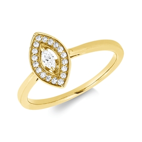 Ring aus 750 Gold Gelbgold 19 Diamanten 0,15ct B:11mm