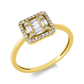 Ring aus 750 Gold Gelbgold 38 Diamanten 0,3ct B:8,4mm