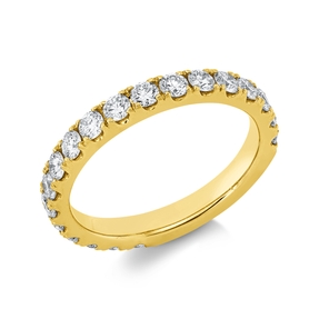 Memoire Ring aus 750 Gold Gelbgold 19 Brillanten 0,8ct TW-VSI/SI B:2,5mm