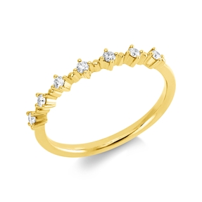 Ring aus 750 Gold Gelbgold 7 Brillanten 0,12ct TW-SI B:2,5mm