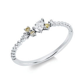 Ring aus 750 Gold Weißgold 6 Diamanten 0,17ct B:3,7mm