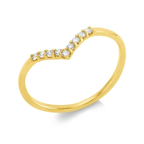 Ring aus 750 Gold Gelbgold 9 Brillanten 0,09ct TW-SI B:6,9mm