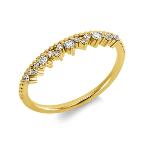 Ring aus 750 Gold Gelbgold 17 Diamanten 0,14ct TW-SI B:3,1mm