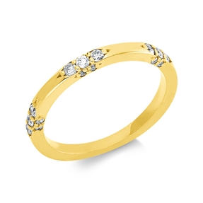 Ring aus 750 Gold Gelbgold 21 Diamanten 0,21ct TW-SI B:2,3mm