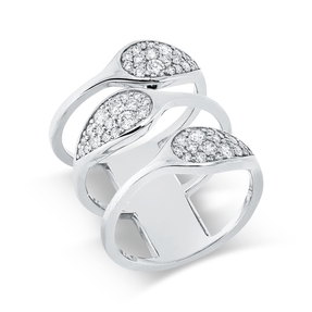 Pavé Ring aus 750 Gold Weißgold 53 Diamanten 0,74ct TW-SI B:20,6mm