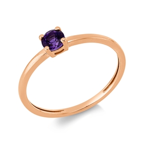 Ring aus 750 Gold Rotgold Amethyst 0,23ct lila B:4mm 4er-Krappe