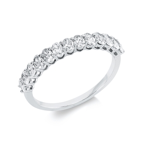 Ring aus 750 Weißgold 13 Diamanten Oval-Schliff 0,76ct TW-SI B:3,2mm