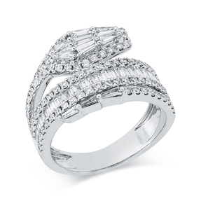 Ring aus 750 Gold Weißgold 127 Diamanten 1,32ct H:14,3mm
