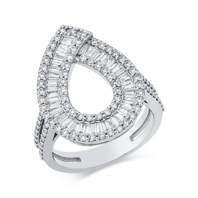 Ring aus 750 Gold Weißgold 135 Diamanten 1,32ct B:22,6mm