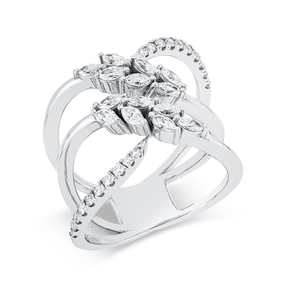 Ring aus 750 Gold Weißgold 34 Diamanten 0,87ct B:20,3mm