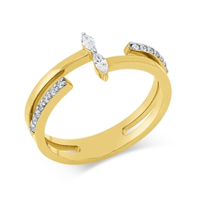 Ring aus 750 Gold gelb/weiß 16 Diamanten 0,17ct B:7,5mm