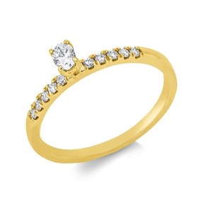Ring aus 750 Gold Gelbgold 11 Diamanten 0,22ct B:3,3mm
