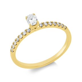 Ring aus 750 Gold Gelbgold 15 Diamanten 0,34ct B:4,2mm