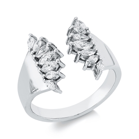 Ring aus 750 Gold Weißgold 14 Diamanten 0,52ct F-VSI H:14,2mm