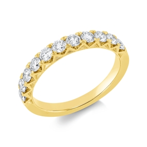 Halb-Memoire Ring aus 750 Gold Gelbgold 11 Brillanten 0,77ct TW-SI B:2,8mm