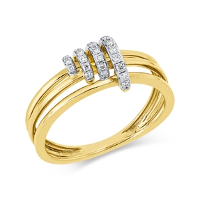 Ring aus 750 Gold gelb/weiß 26 Brillanten 0,12ct W-PI B:7,6mm