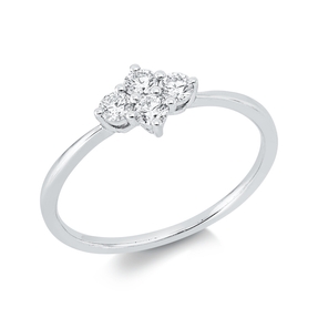 Ring aus 750 Gold Weißgold 4 Brillanten 0,27ct TW-VSI/SI B:6mm