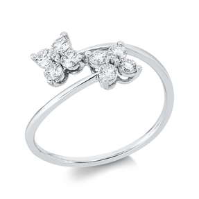 Ring aus 750 Gold Weißgold 10 Brillanten 0,41ct TW-VSI/SI B:9,3mm