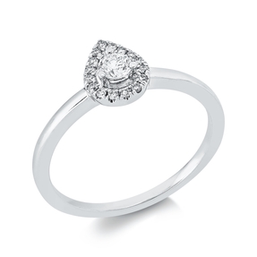 Ring aus 750 Gold Weißgold 17 Diamanten 0,22ct B:8mm