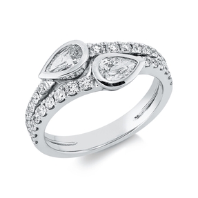 Ring aus 750 Gold Weißgold 32 Diamanten 1,13ct TW-VSI B:8,7mm