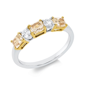 Ring aus 750 Gold gelb/weiß 5 Diamanten 1,24ct S:3,6mm