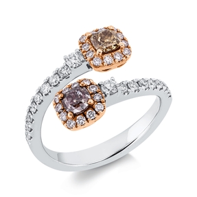 Ring aus 750 Gold gelb/weiß/rot 45 Diamanten 1,36ct B:12,5mm