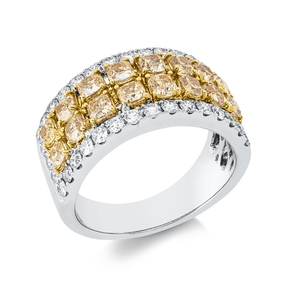 Ring aus 750 Gold gelb/weiß 52 Diamanten 3,03ct B:10,2mm