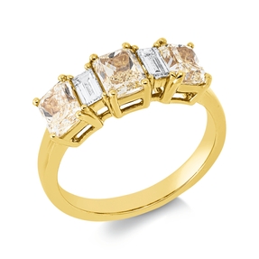 Ring aus 750 Gold Gelbgold 5 Diamanten 2,47ct B:6,3mm