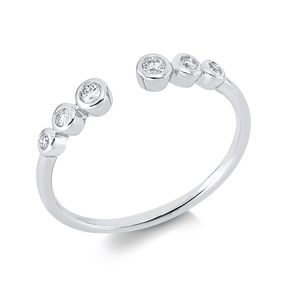 Ring aus 750 Gold Weißgold 6 Brillanten 0,11ct TW-SI B:3mm