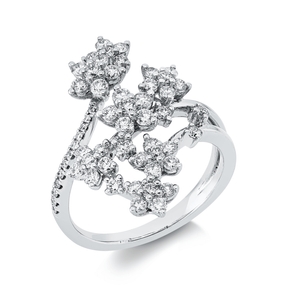 Ring aus 750 Gold Weißgold 57 Brillanten 1ct W-PI B:24,1mm
