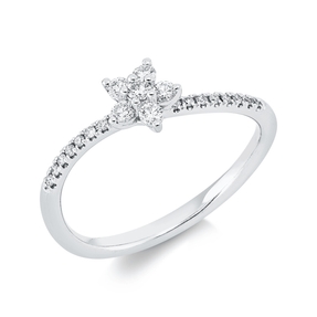 Ring aus 750 Gold Weißgold 22 Brillanten 0,2ct TW-SI B:5,8mm