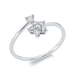 Ring aus 750 Gold Weißgold 7 Brillanten 0,26ct TW-SI B:9,2mm