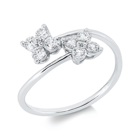 Ring aus 750 Gold Weißgold 10 Brillanten 0,42ct TW-SI B:9mm