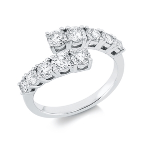Ring aus 750 Gold Weißgold 10 Brillanten 1,35ct TW-SI B:9mm
